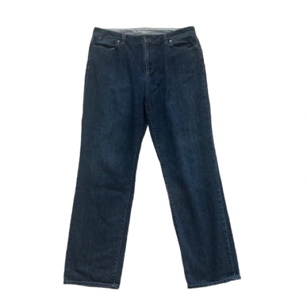 Talbots Boyfriend Jeans in Dark Wash Denim Straight Leg Minimalist Jeans Size 12